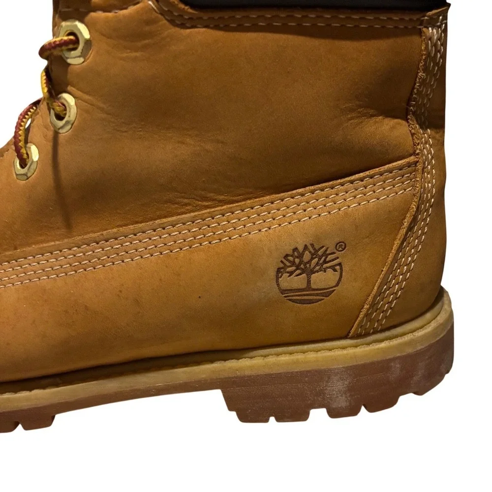 Timberland Mens Size 9 Premium Waterproof Boot Wheat Nubuck Leather 10061